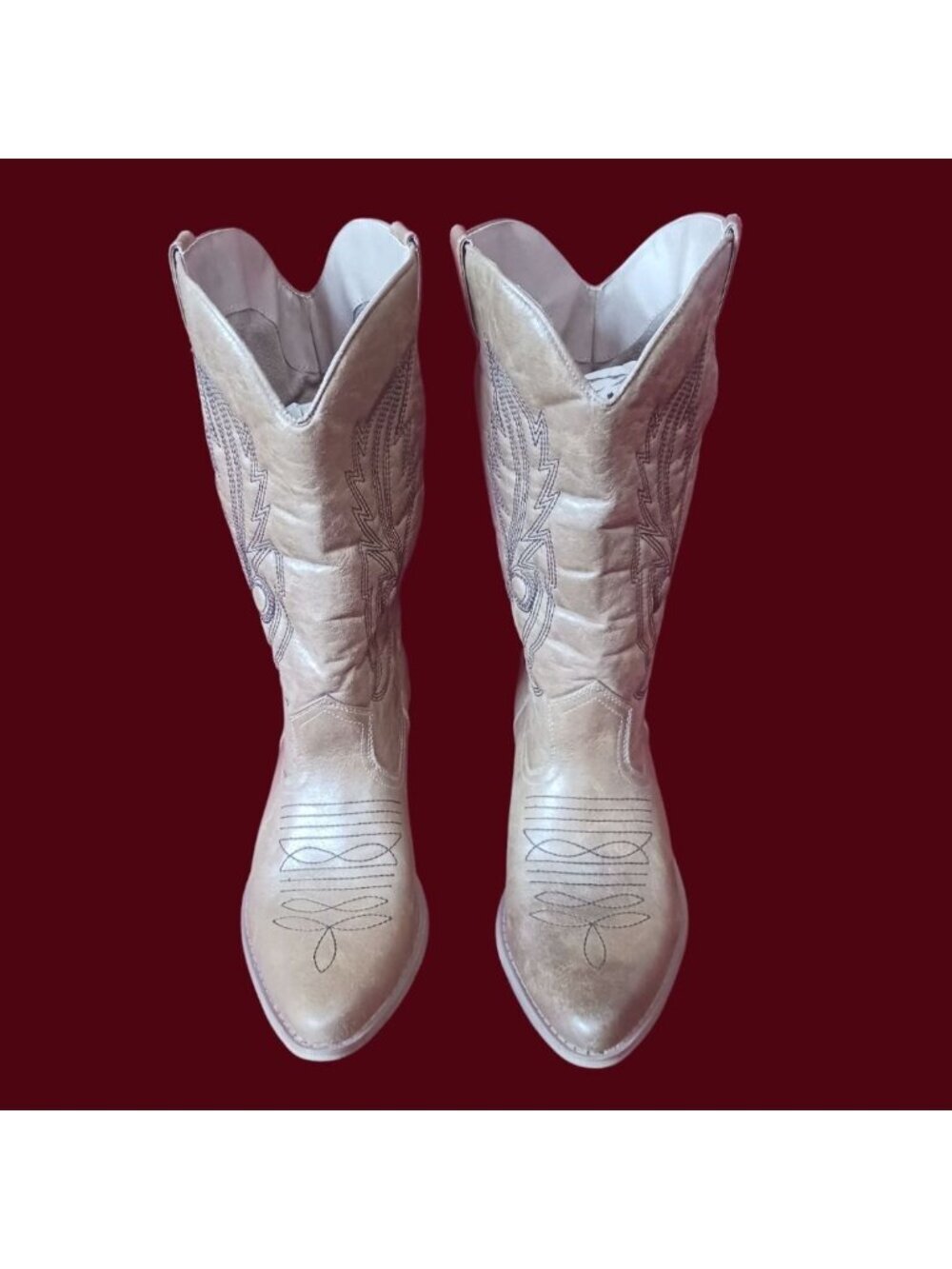 Coconuts Western Stitching Style Leather Cowboy Boots Women’s Size 11M